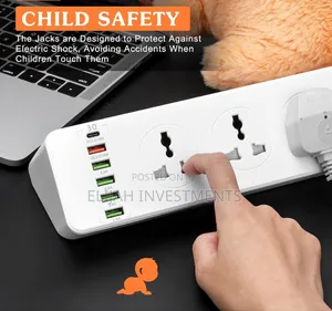 10 Ways Power Socket ,5 Usb-a ,1 Usb C,2m Cable Length