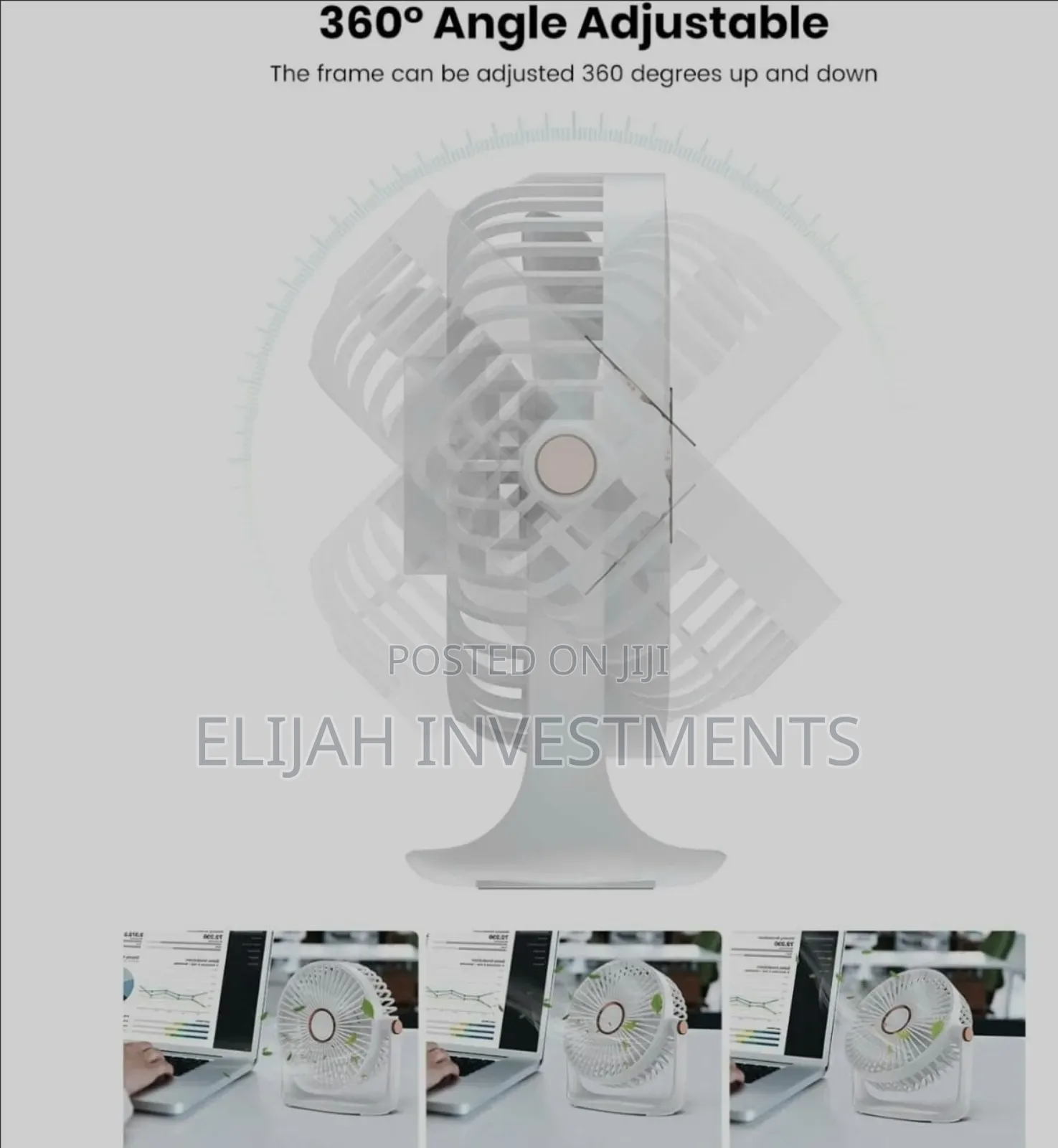 Usb Rechargeable Air Circulation Desk Fan.