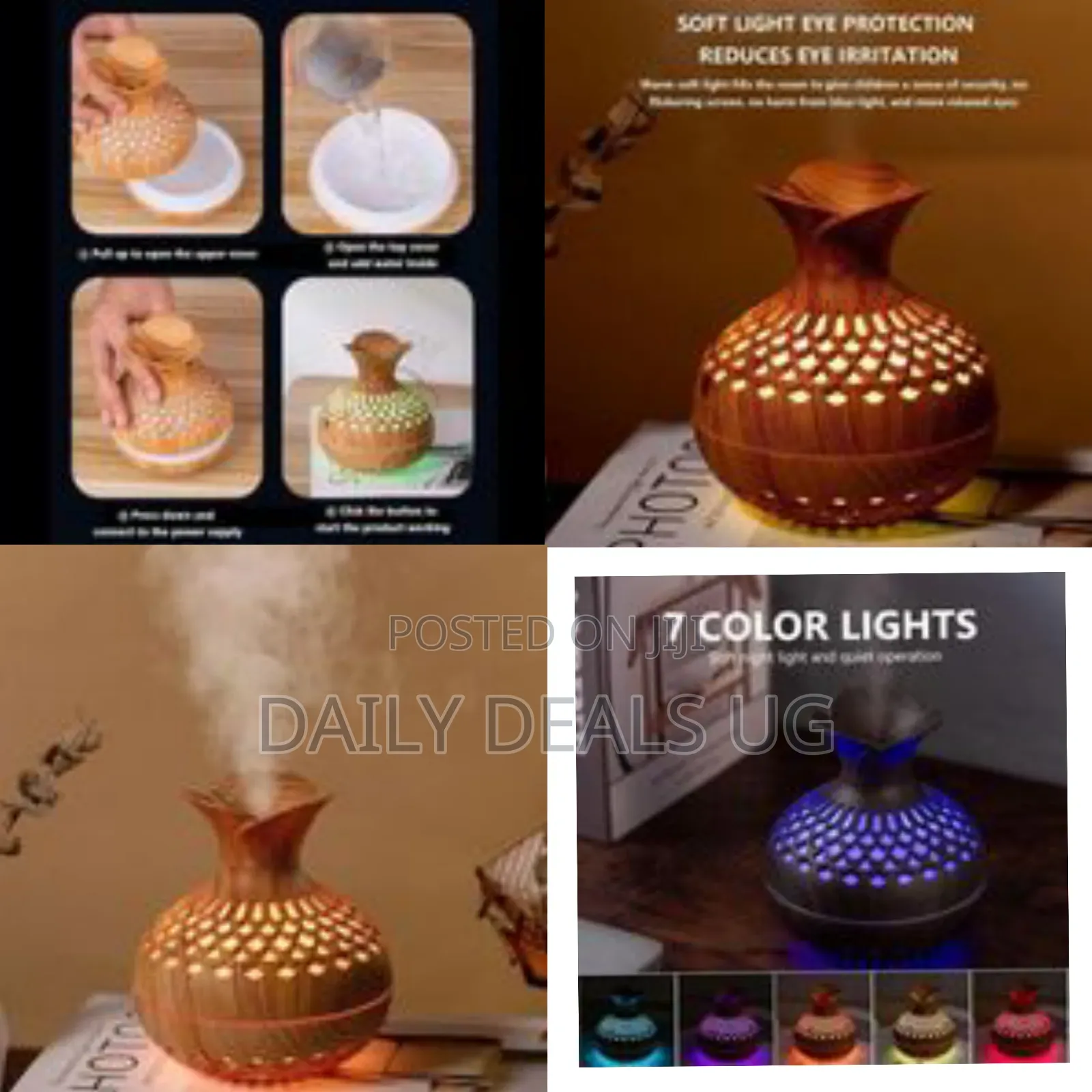 Ultrasonic Essential Oil Diffuser With A Decorative Wood Grain Finish