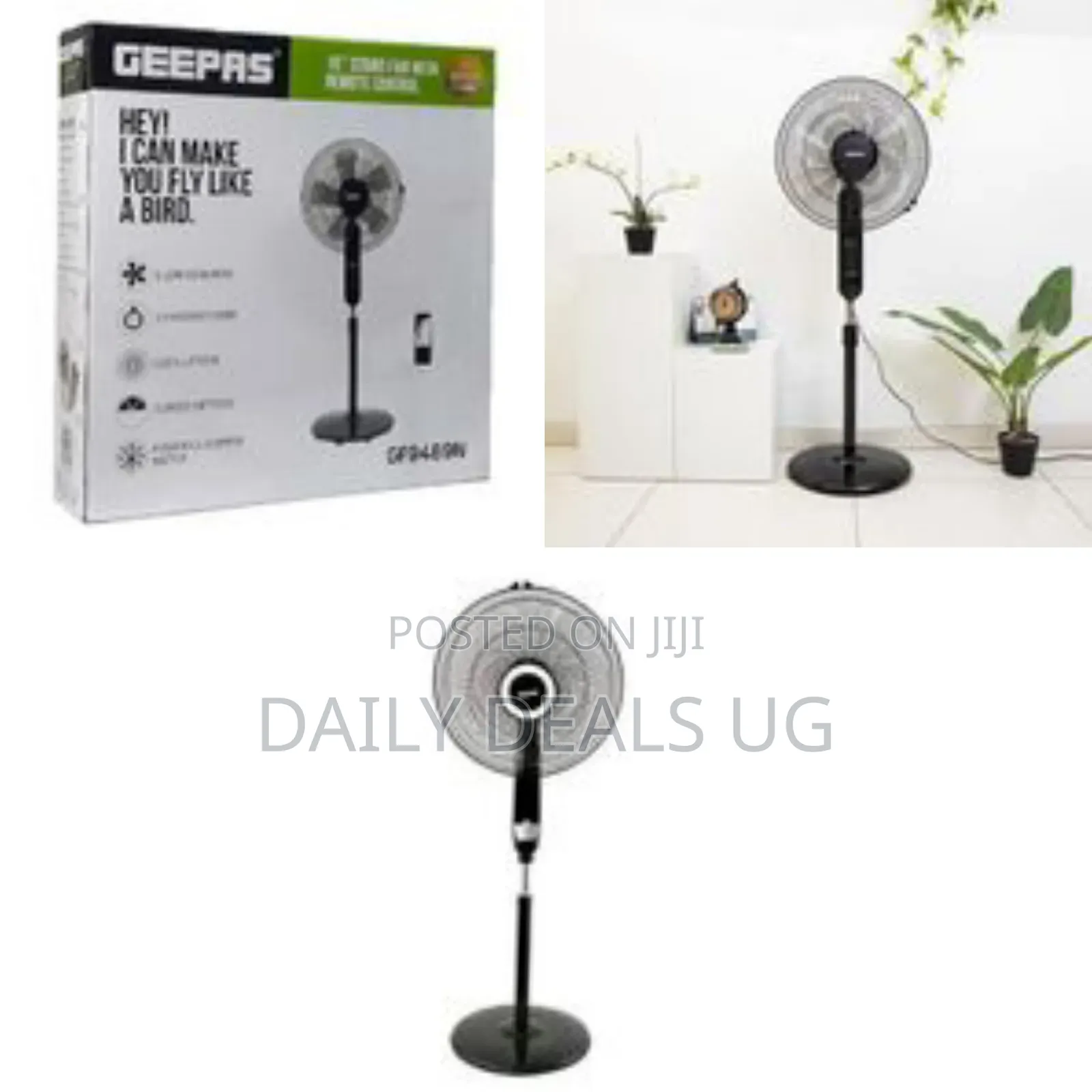 Geepas 16" Stand Fan With Remote Control - Multicolor