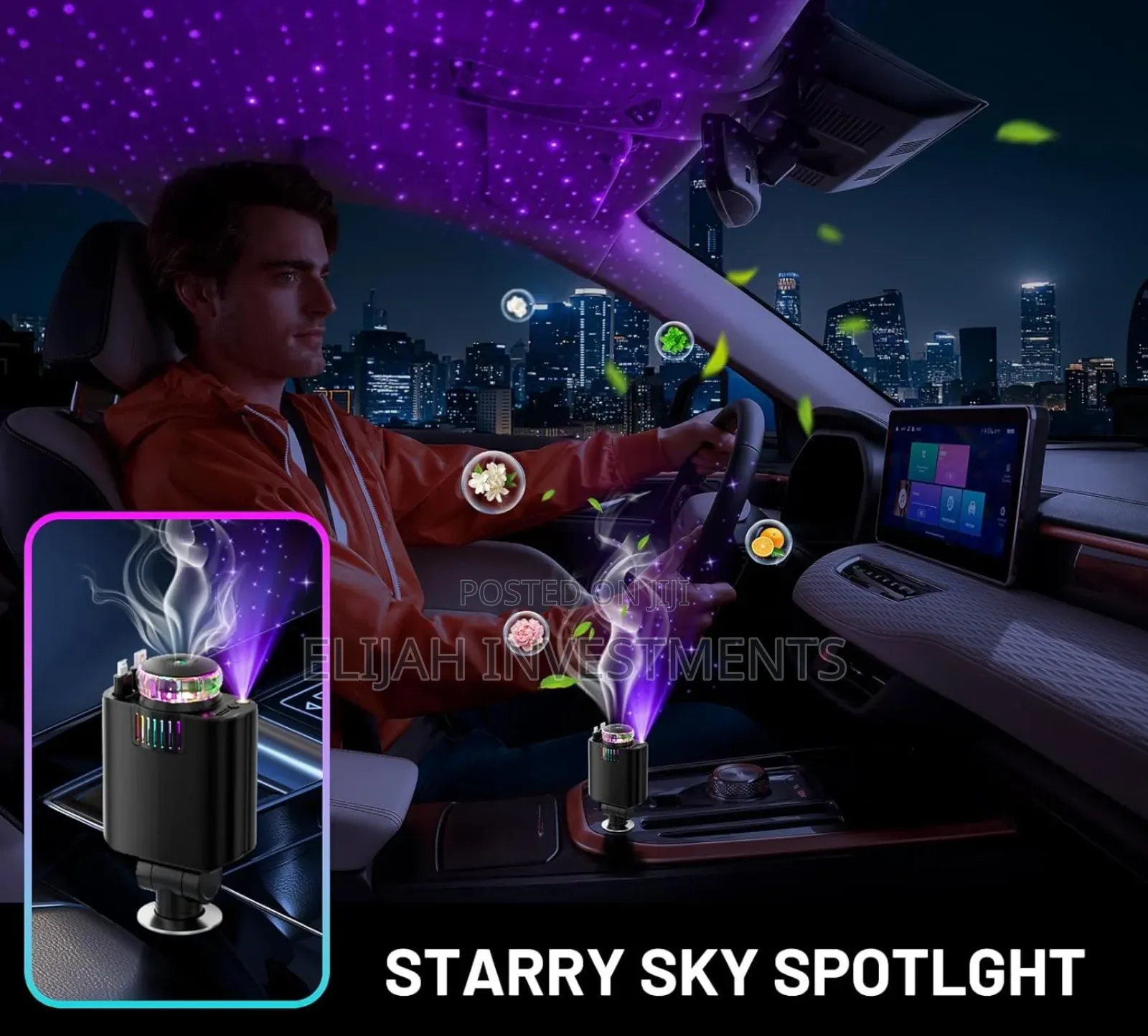 Starlight Retractable Car Charger With Aromatherapy