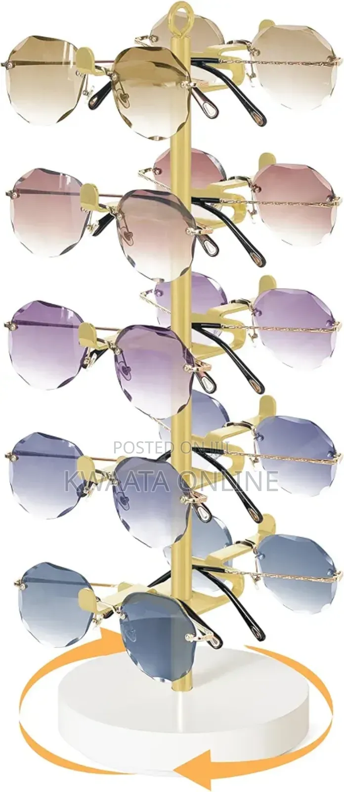 360° Rotating Sunglasses Organizer, Up to 12 Pairs of Eyewear Glasses