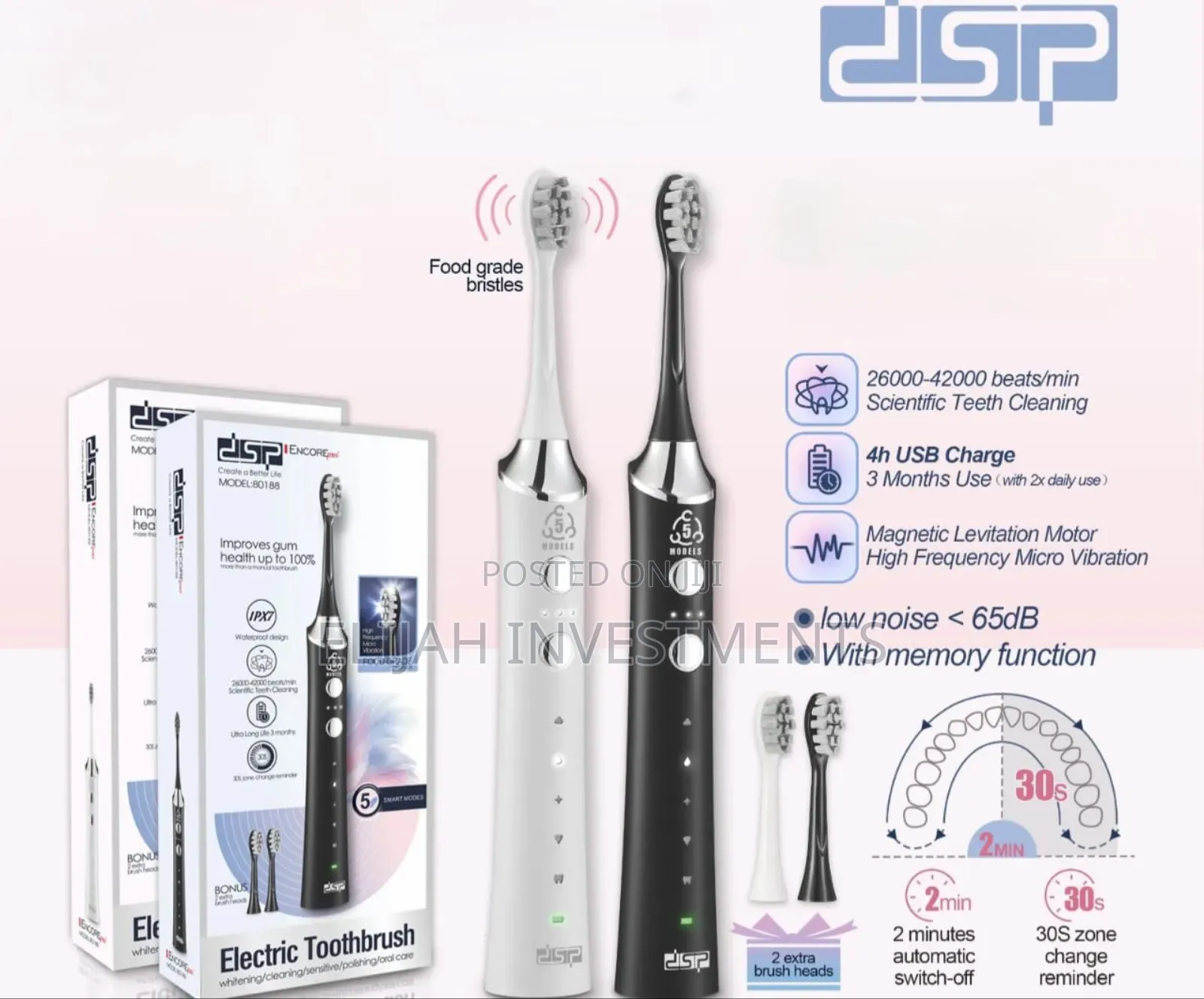 DSP Encore Pro Model 80188 Sonic Electric Toothbrush.