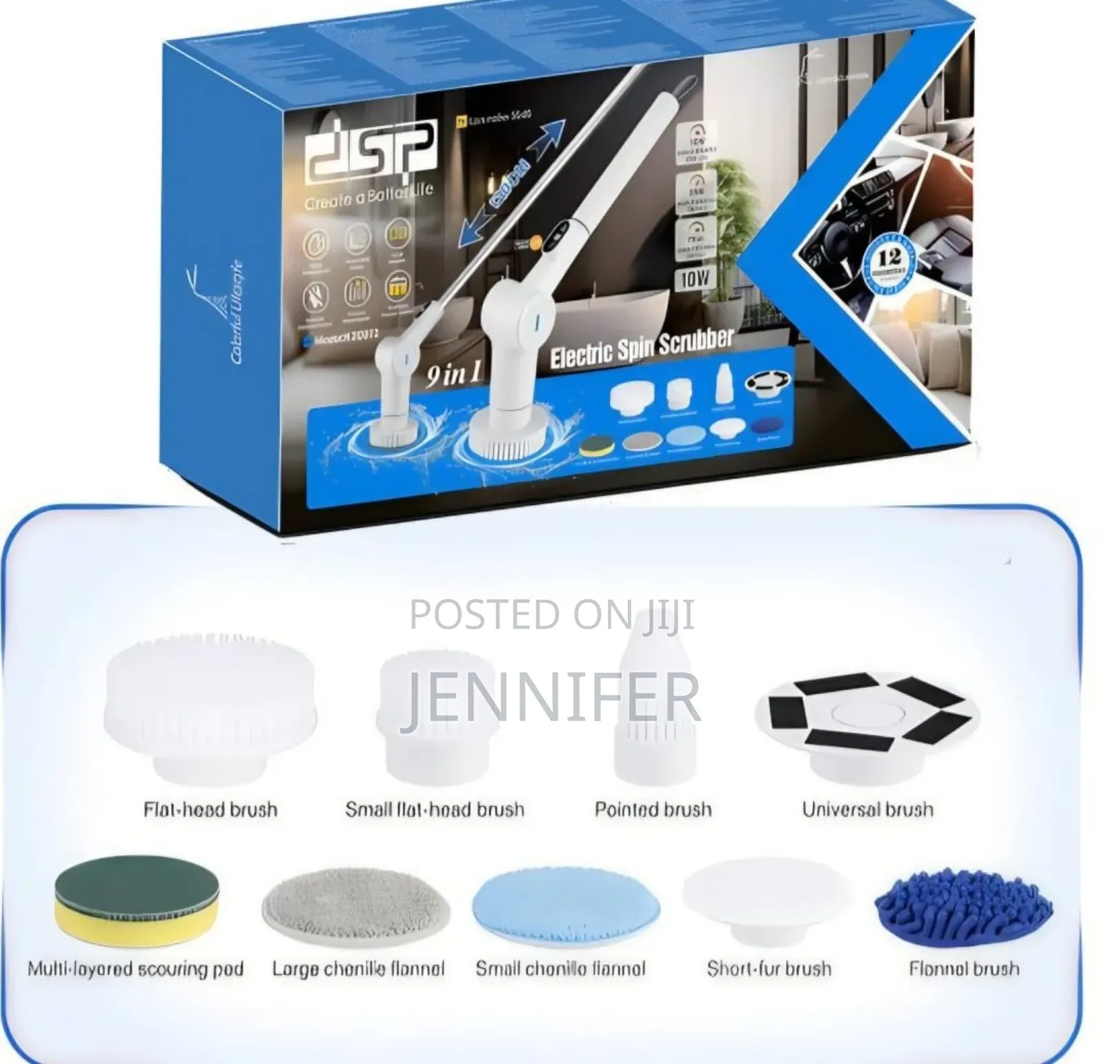DSP Kd2072, 9-in-1 Electric Spin Scrubber