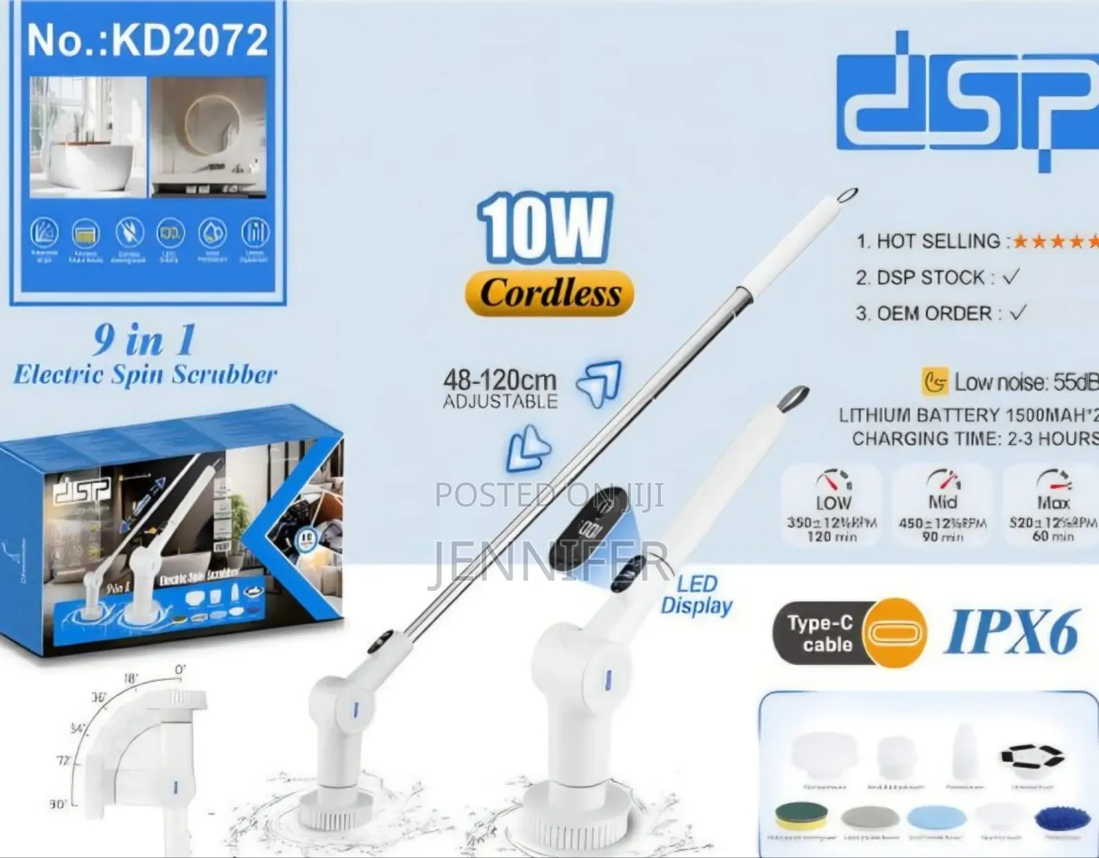 DSP Kd2072, 9-in-1 Electric Spin Scrubber