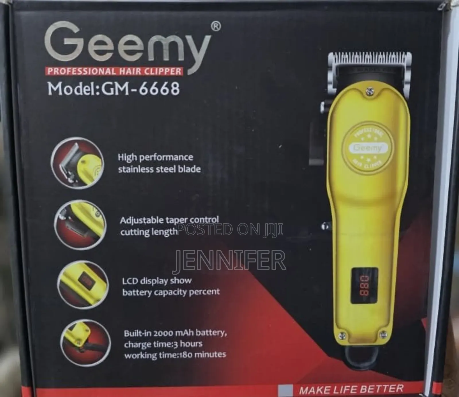 Geemy Gold Gm-6668 Professional Hair Clipper.
