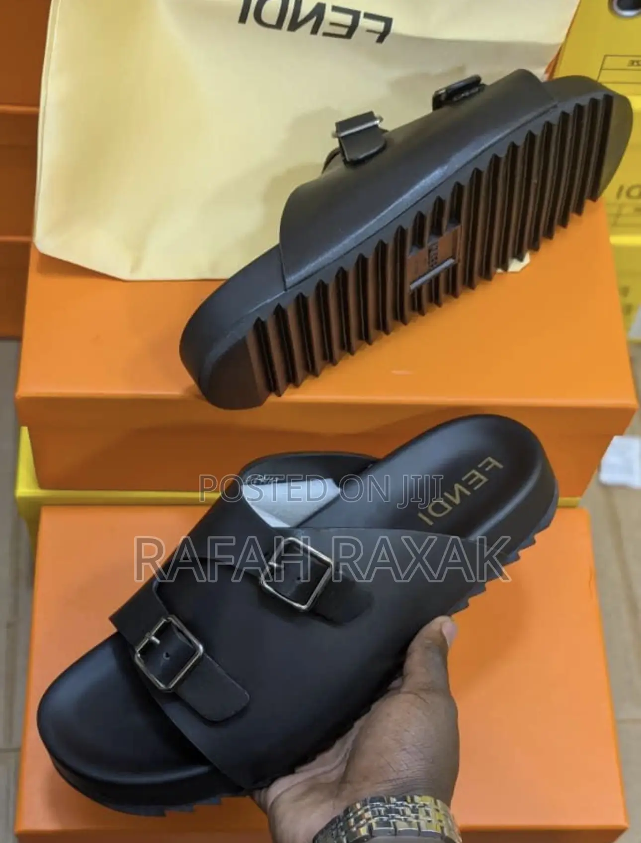 Men’S Classic Double Strap Fendi Luxury Sandals