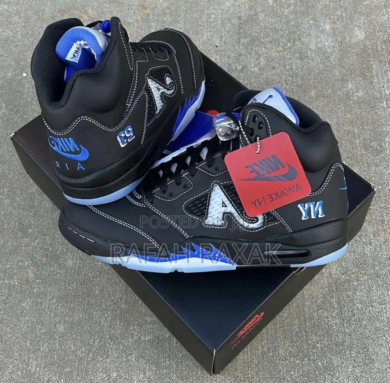 Original Air Jordan 5 Retro X Awake Ny “Boro Racer Blue” Sneakers