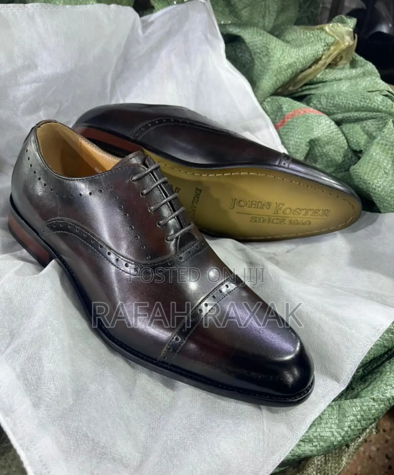 Men’S Classic Dark Tan John Foster Formal Gentle Oxford Shoes
