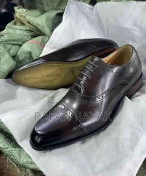 Men’S Classic Dark Tan John Foster Formal Gentle Oxford Shoes