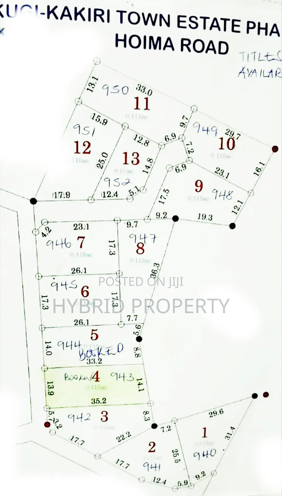 Prime Plots for Sale at Kakiri~Kikugi Clear View Estate Along Hoima Rd