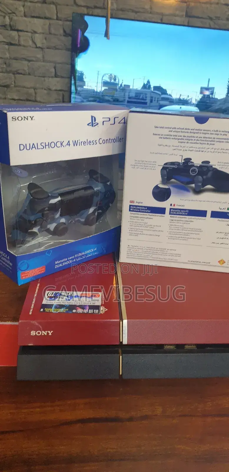 Playstation 4 Unit With 2 Wireless Remotes + 10 Game Discs (