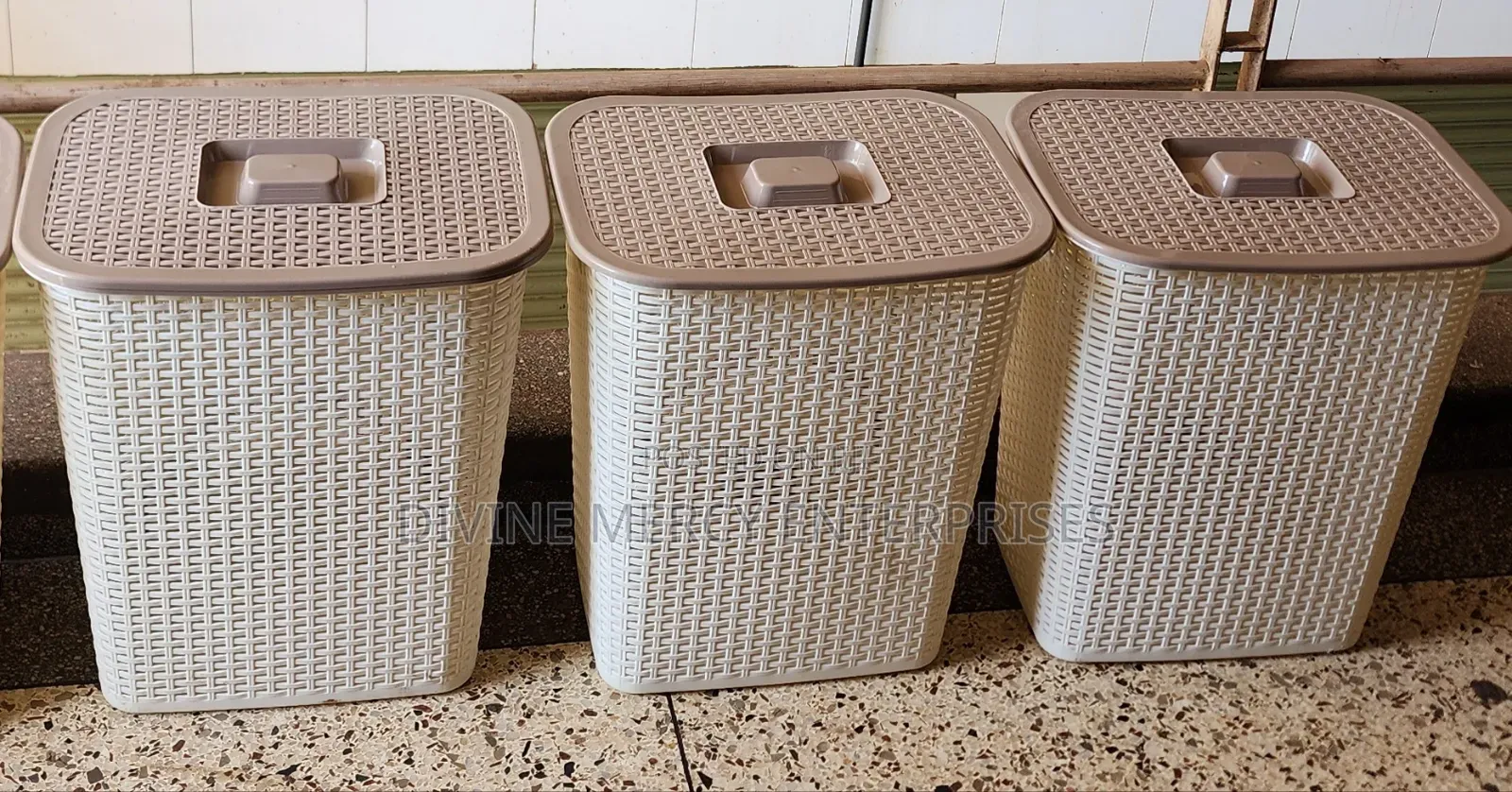 Square Cream Colour Laundry Basket