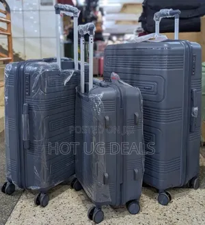 Medium Size Rubber Travel Suitcases - Multicolor