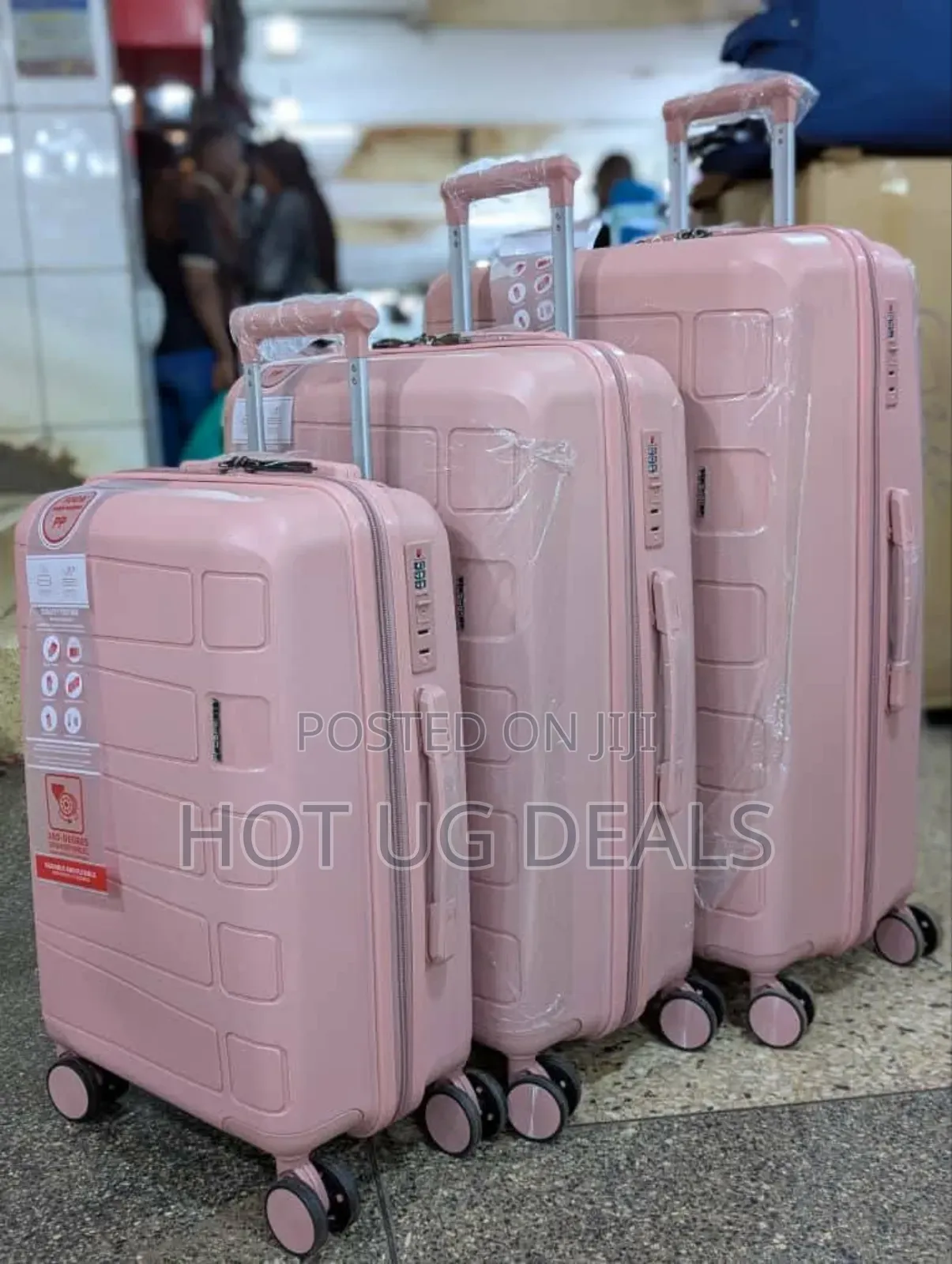 3pcs Set Of Waterproof Rubber Travel Suitcases