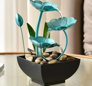 Blue Lotus Tabletop Water Fountain