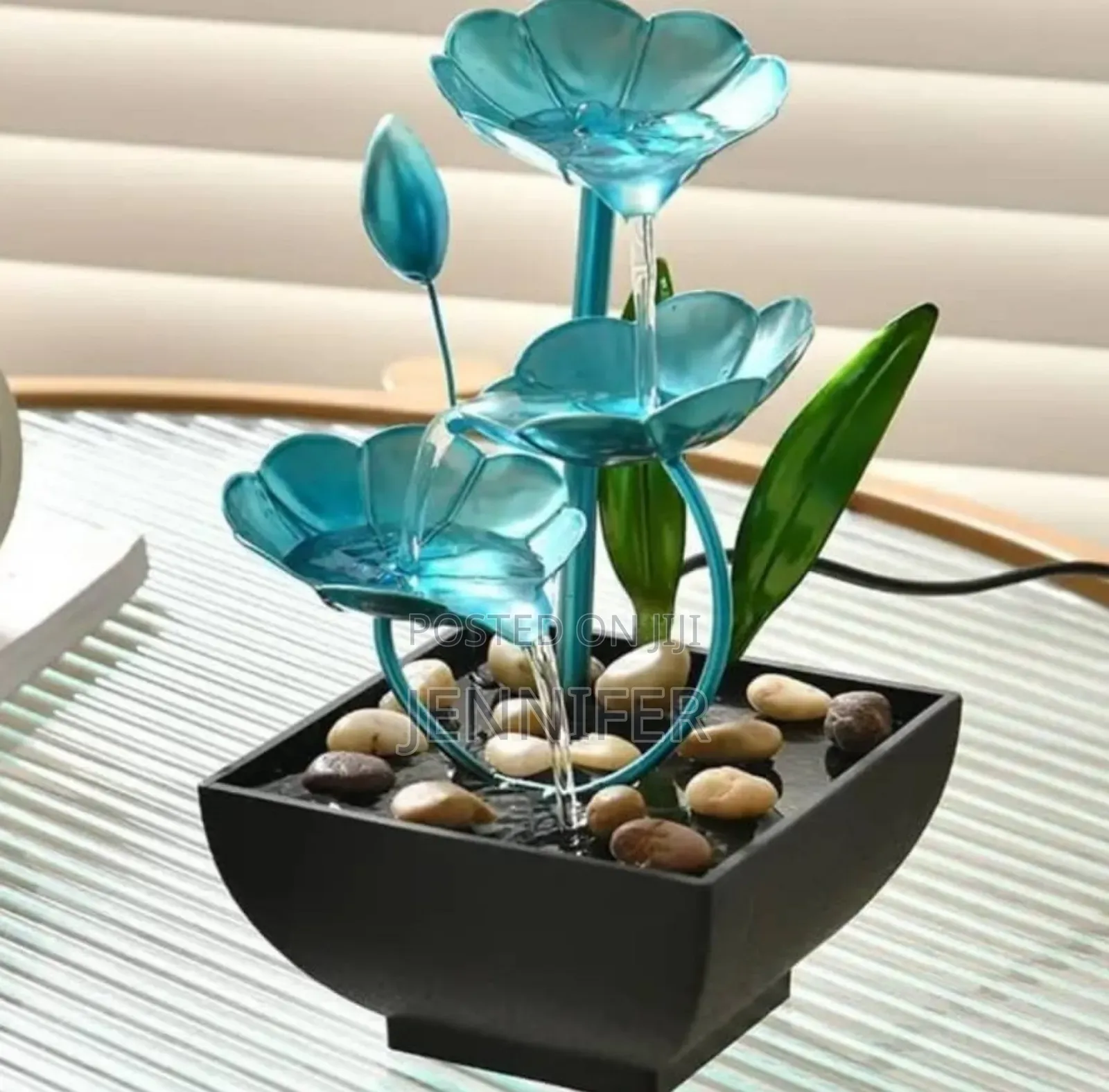 Blue Lotus Tabletop Water Fountain