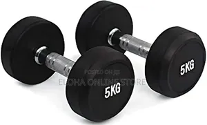 5kg Rubber-Coated Round Dumbells