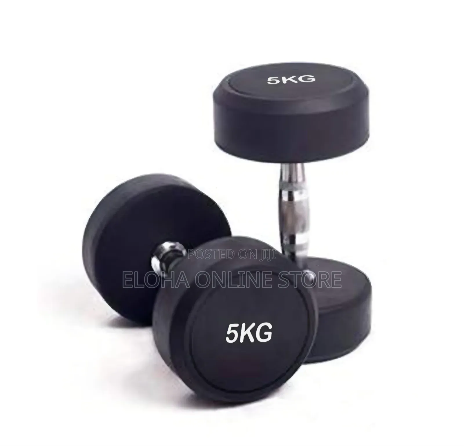 5kg Rubber-Coated Round Dumbells