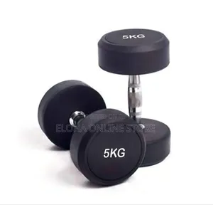 5kg Rubber-Coated Round Dumbells