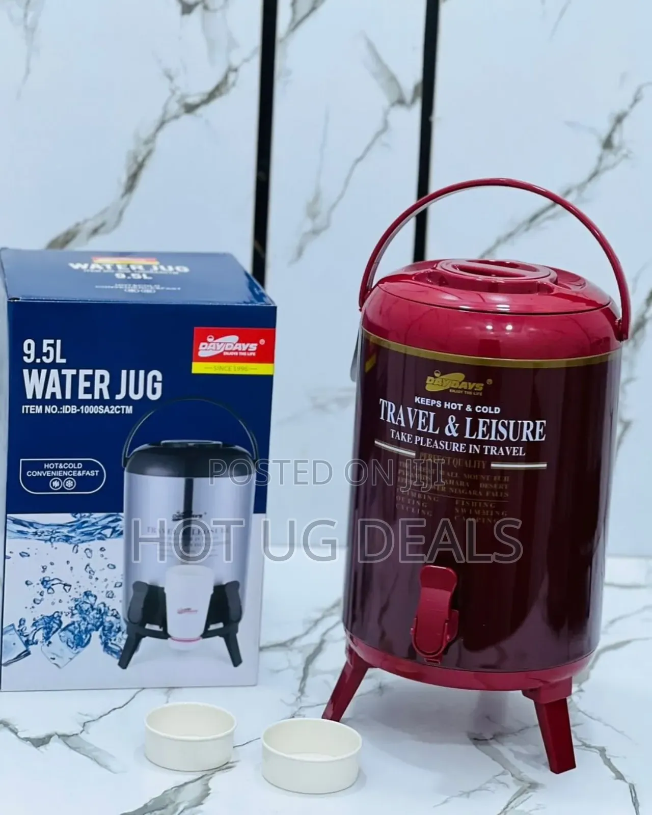 9.5l Water Tea Hot And Cold Thermo Flask - Red