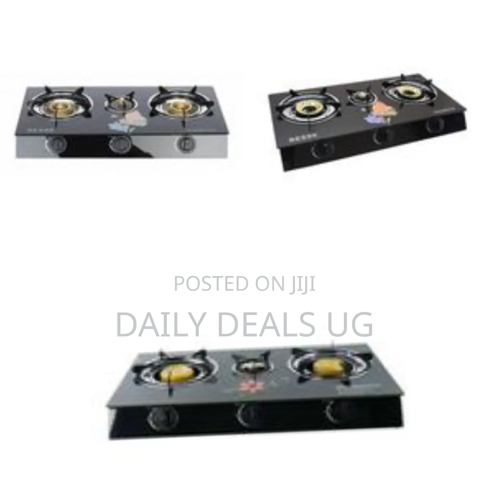 Besse Versatile Three-Burner Gas Stove With Glass Top