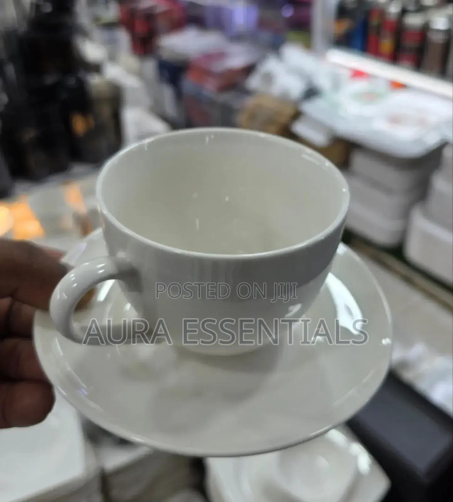 6pcs Plain White Ceramic or Porcelain Tea Cup and Saucer