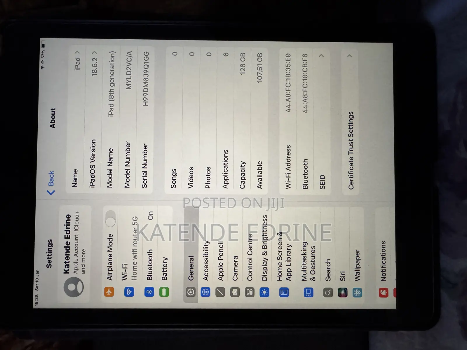 Apple iPad Air (2019) 128 GB Black