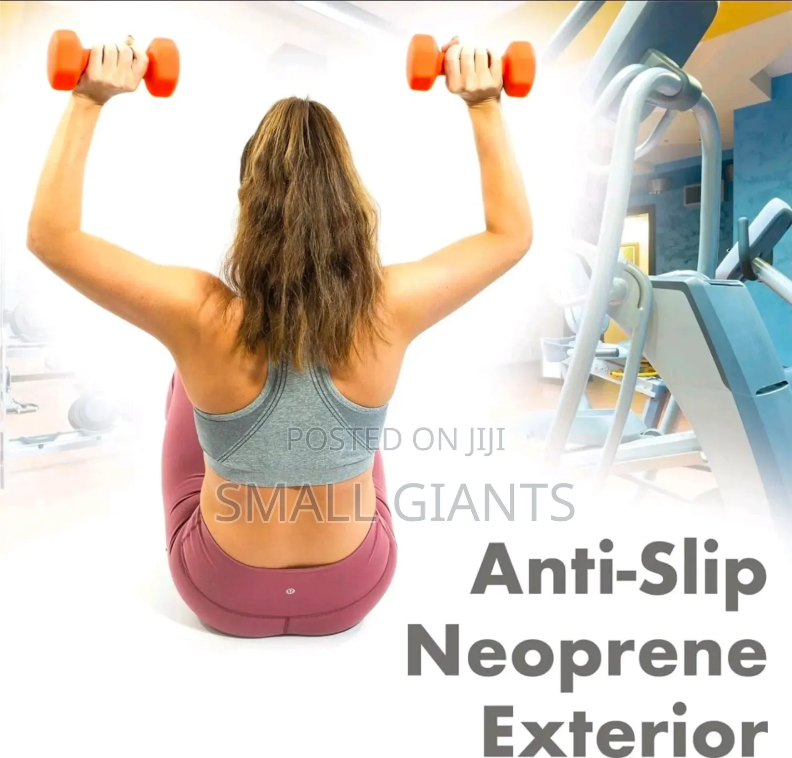 Pair of Blue Neoprene Dumbbells, Each Weighing 8 Kg.