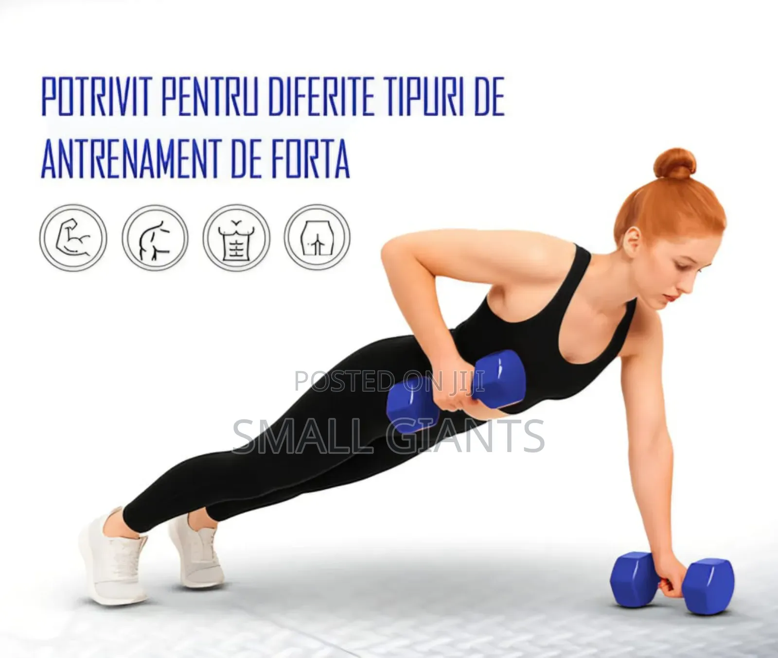 Pair of 2.0 Kg Vinyl-Coated Dumbbells.