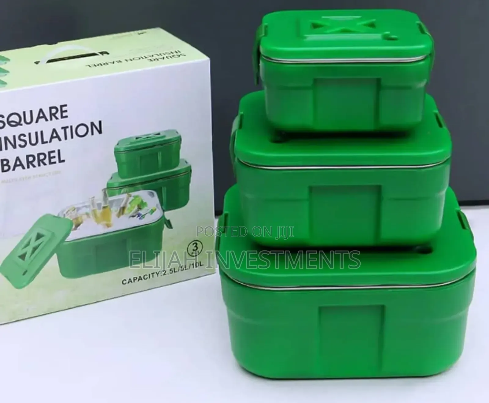 3 Piece Of 2.5l/5l/10l Insulated Water Cooler Ice Chiller Boxes