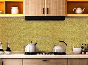 Gold-Textured, Self-Adhesive, Aluminum Foil Wallpaper