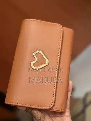 Brown Clutch Bag With Brown Golden Chain
