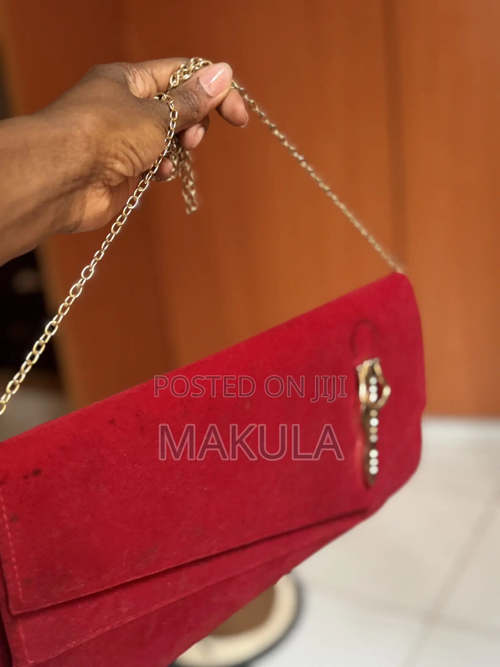 Red Suede Clutch