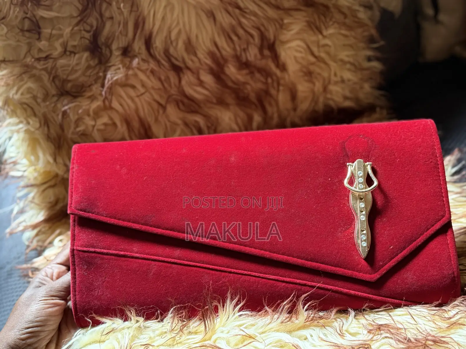Red Suede Clutch