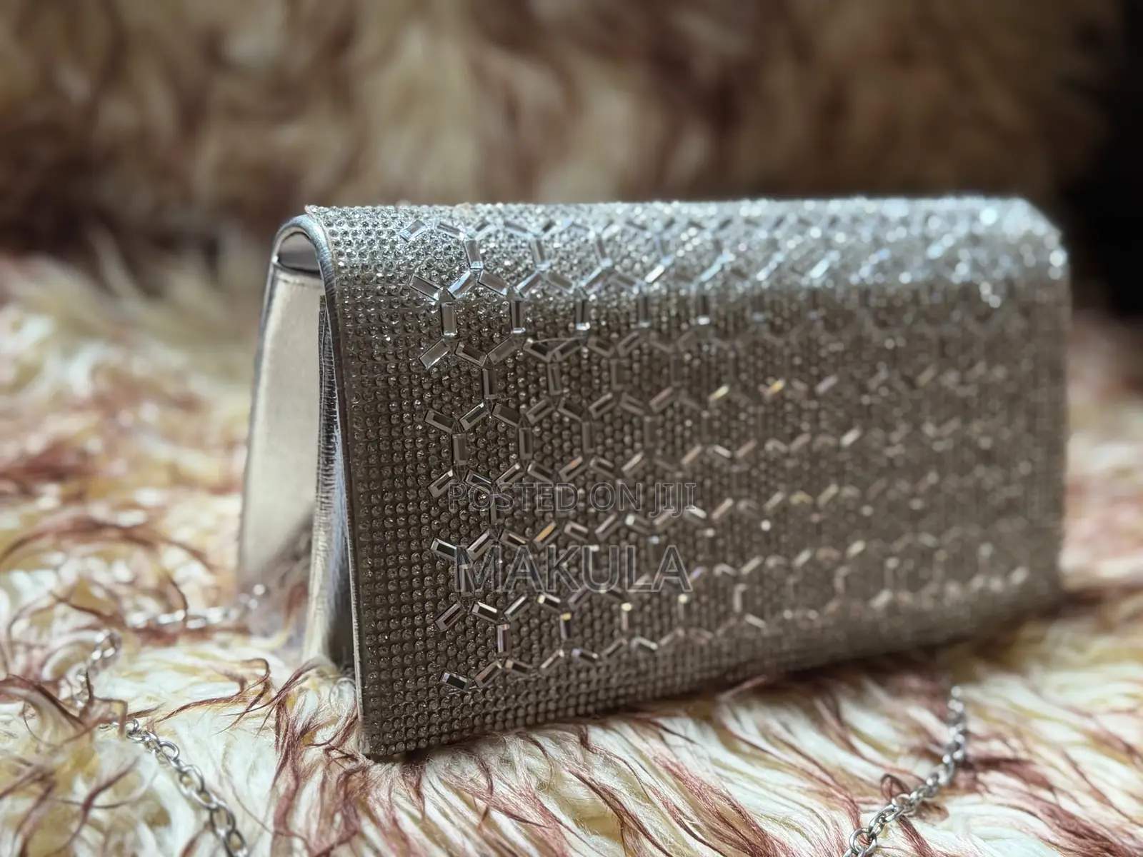 Silver Designer Clutch