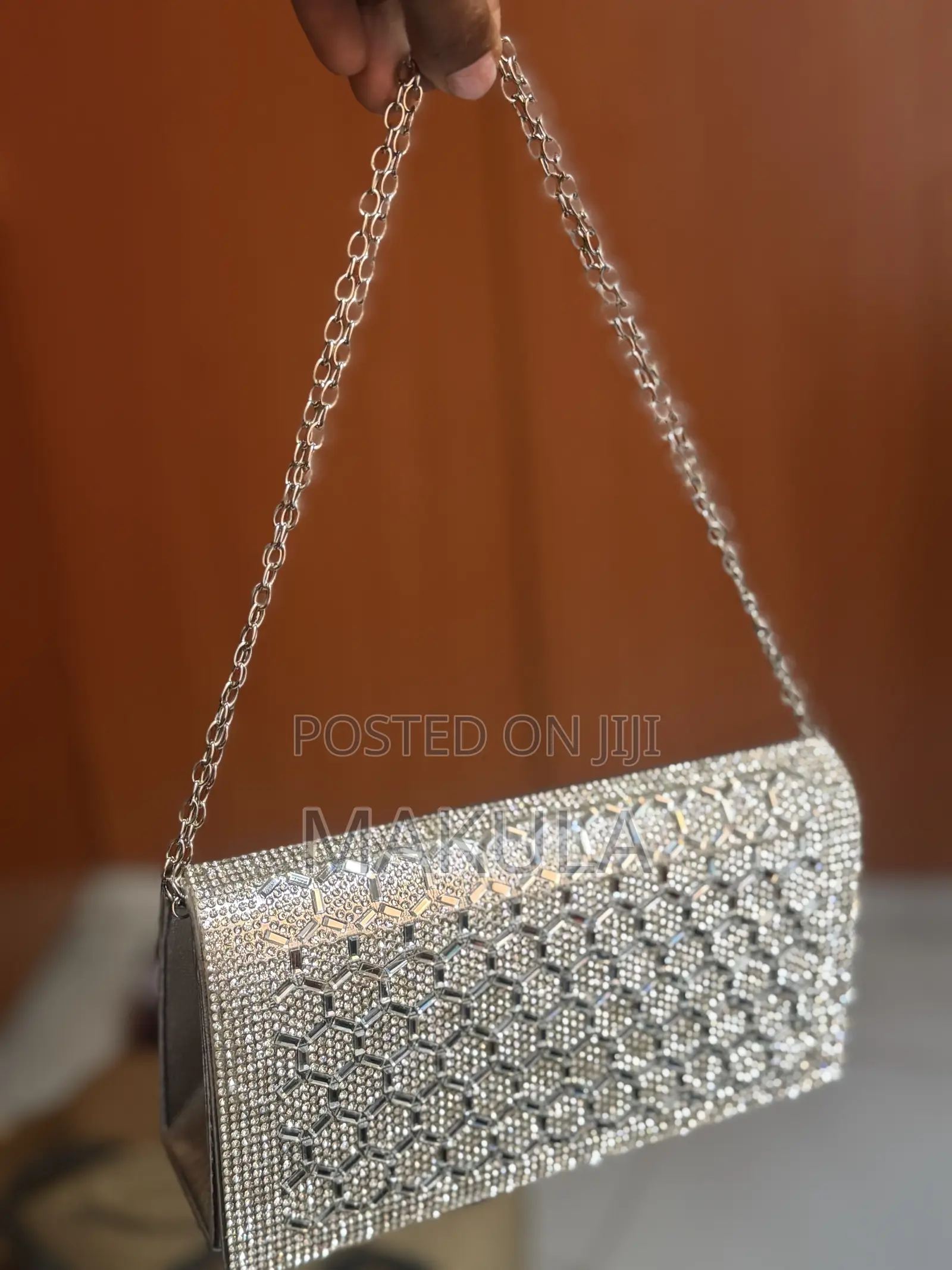 Silver Designer Clutch