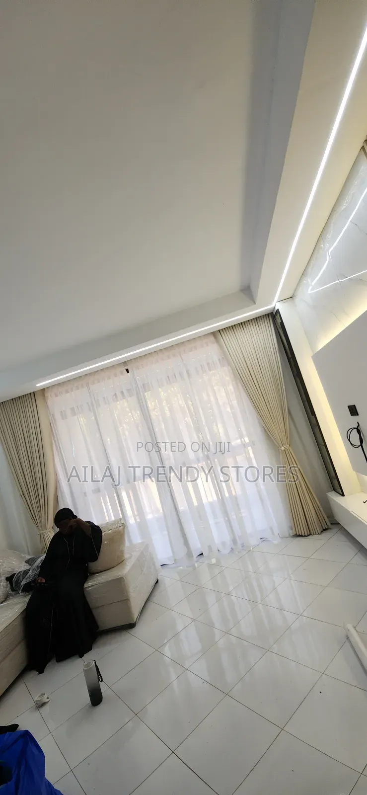 Cream Full House Curtains Per Metre