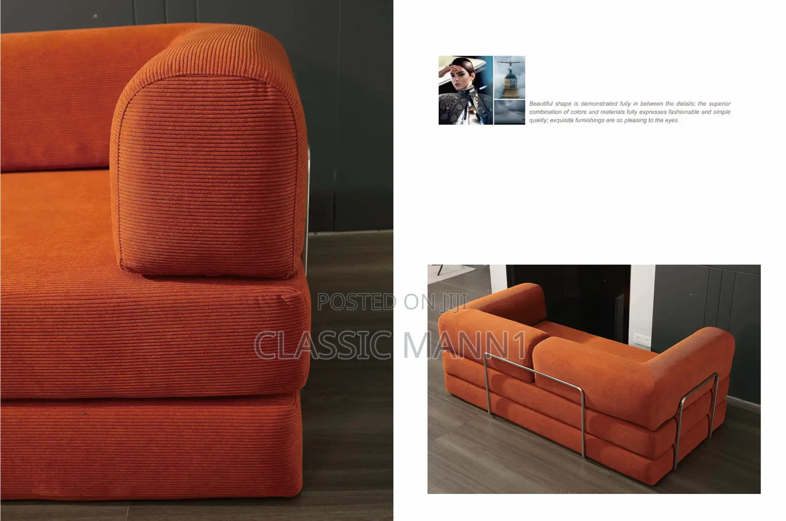 Modern Folding Sofa Bed (2-Seater Convertible)