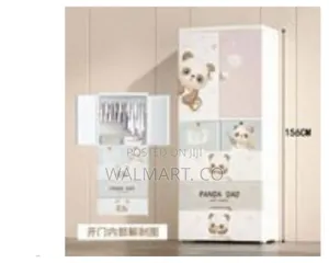 Children's Modular Plastic Wardrobe With Carton Bear Designs