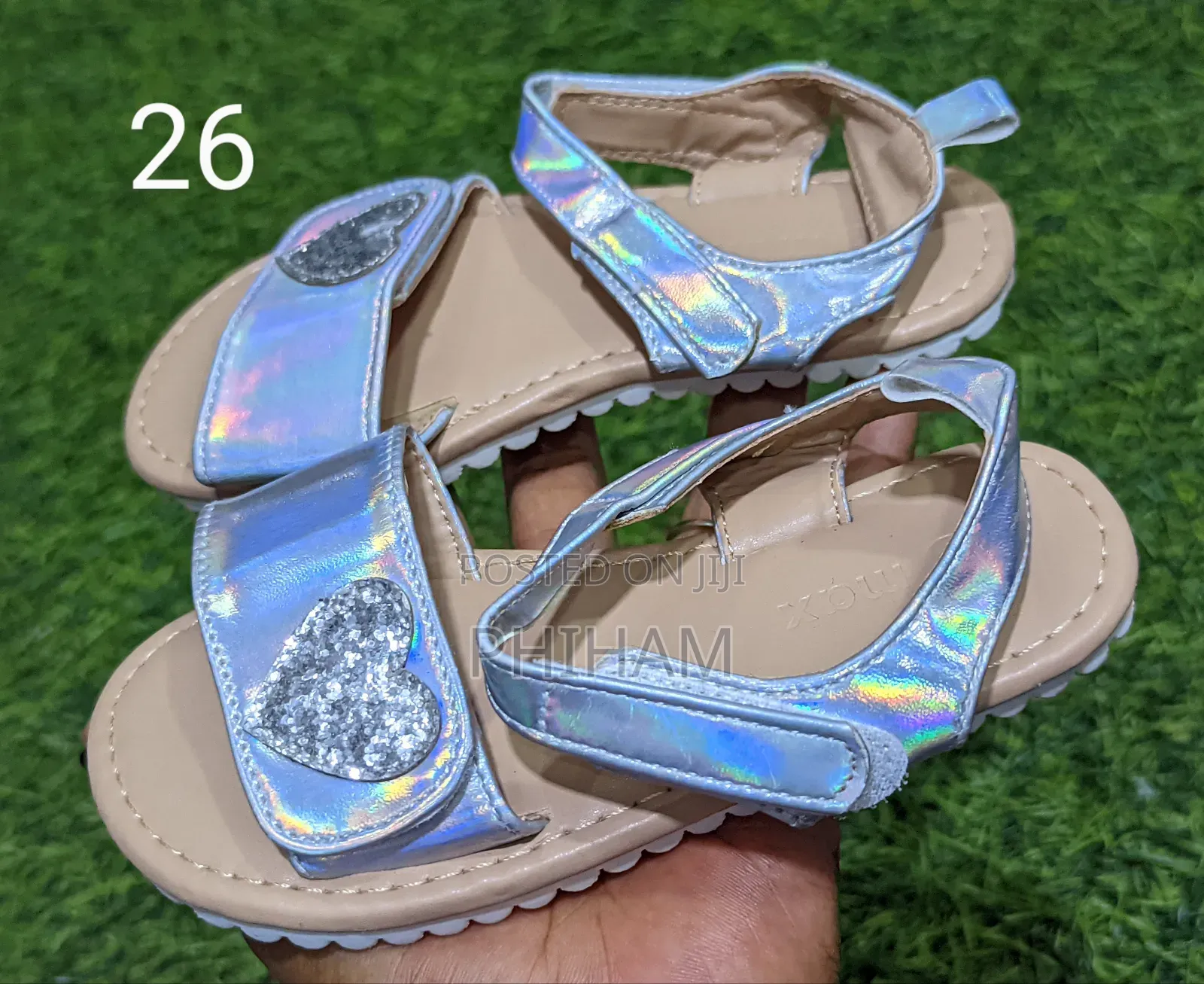 Girls Silver Open Shoes