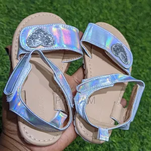 Girls Silver Open Shoes