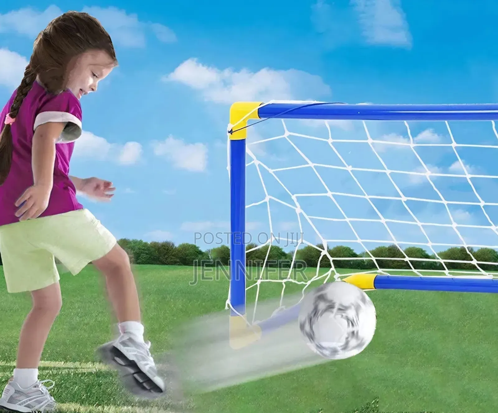 2-in-1 Children's Mini Hockey and Soccer Goal Sports Set.