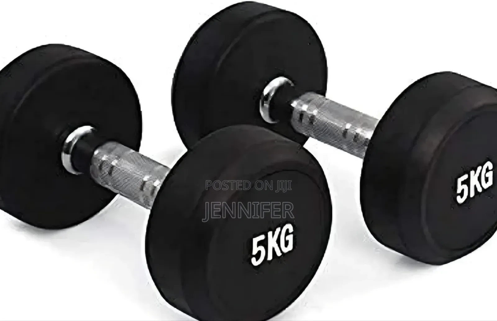 5kg Rubber-Coated Round Dumbbells