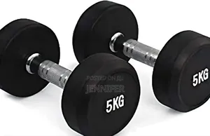 5kg Rubber-Coated Round Dumbbells