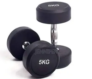 5kg Rubber-Coated Round Dumbbells