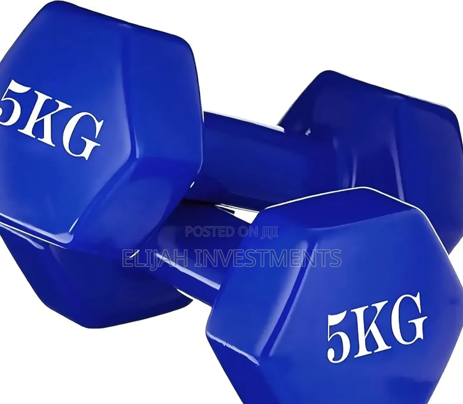 5kg 2 Pieces Double Dumbbells Vinyl Blue