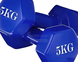 5kg 2 Pieces Double Dumbbells Vinyl Blue