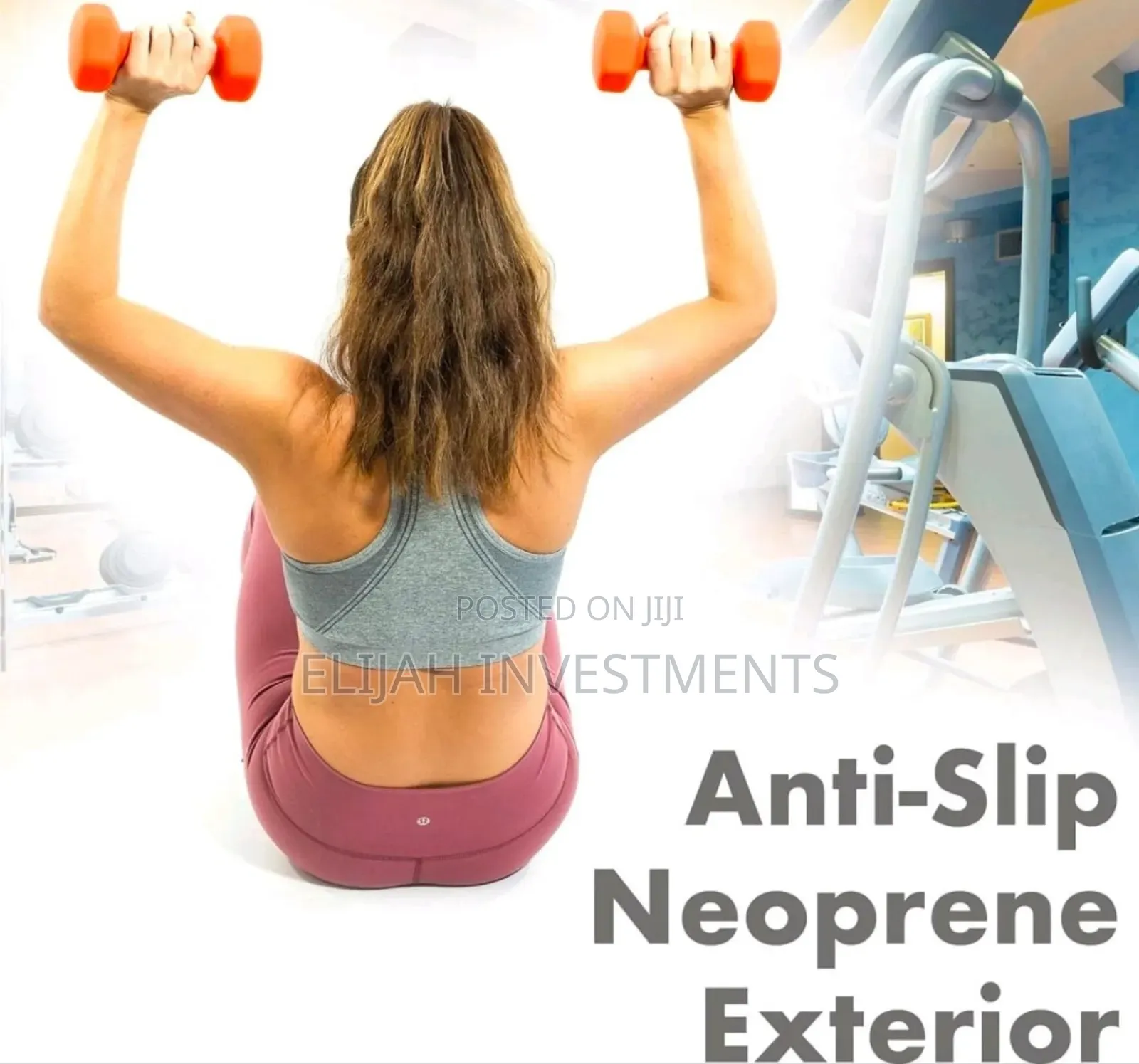 Pair of Blue Neoprene Dumbbells, Each Weighing 8 Kg.