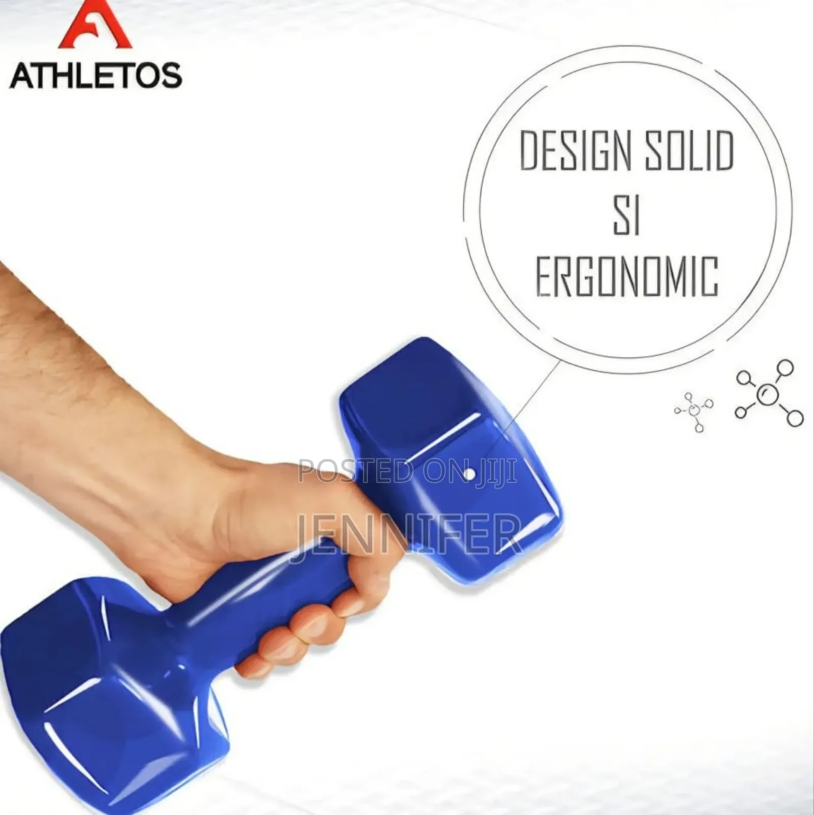 Pair of 2.0 Kg Vinyl-Coated Dumbbells